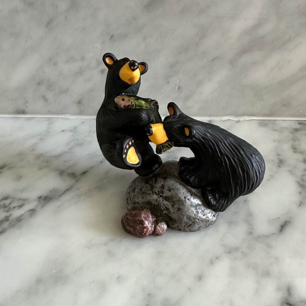 Rustic Bearfoots Jeff Fleming My Fish Black Bear Figurine Big Sky Carvers